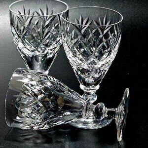3 Webb Corbett Georgian Cordial Cocktail Glasses 4" England cut crystal 1960s